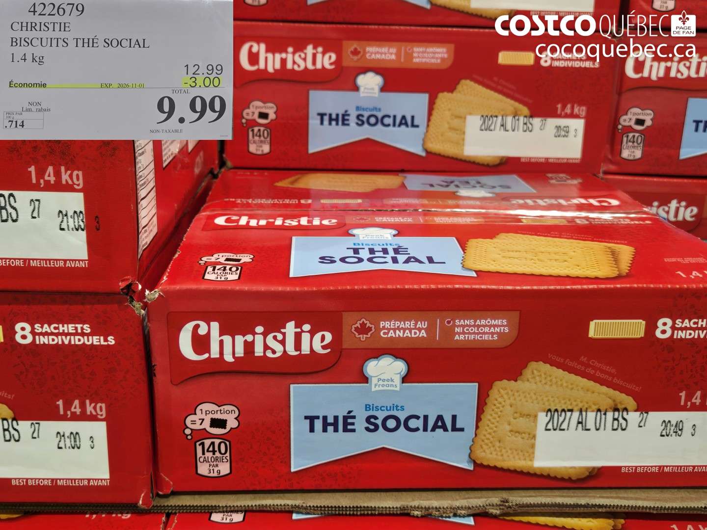 422679 CHRISTIE BISCUITS THÉ SOCIAL ($3.00 INSTANT SAVINGS EXPIRES ON 2026-11-01) $9.99