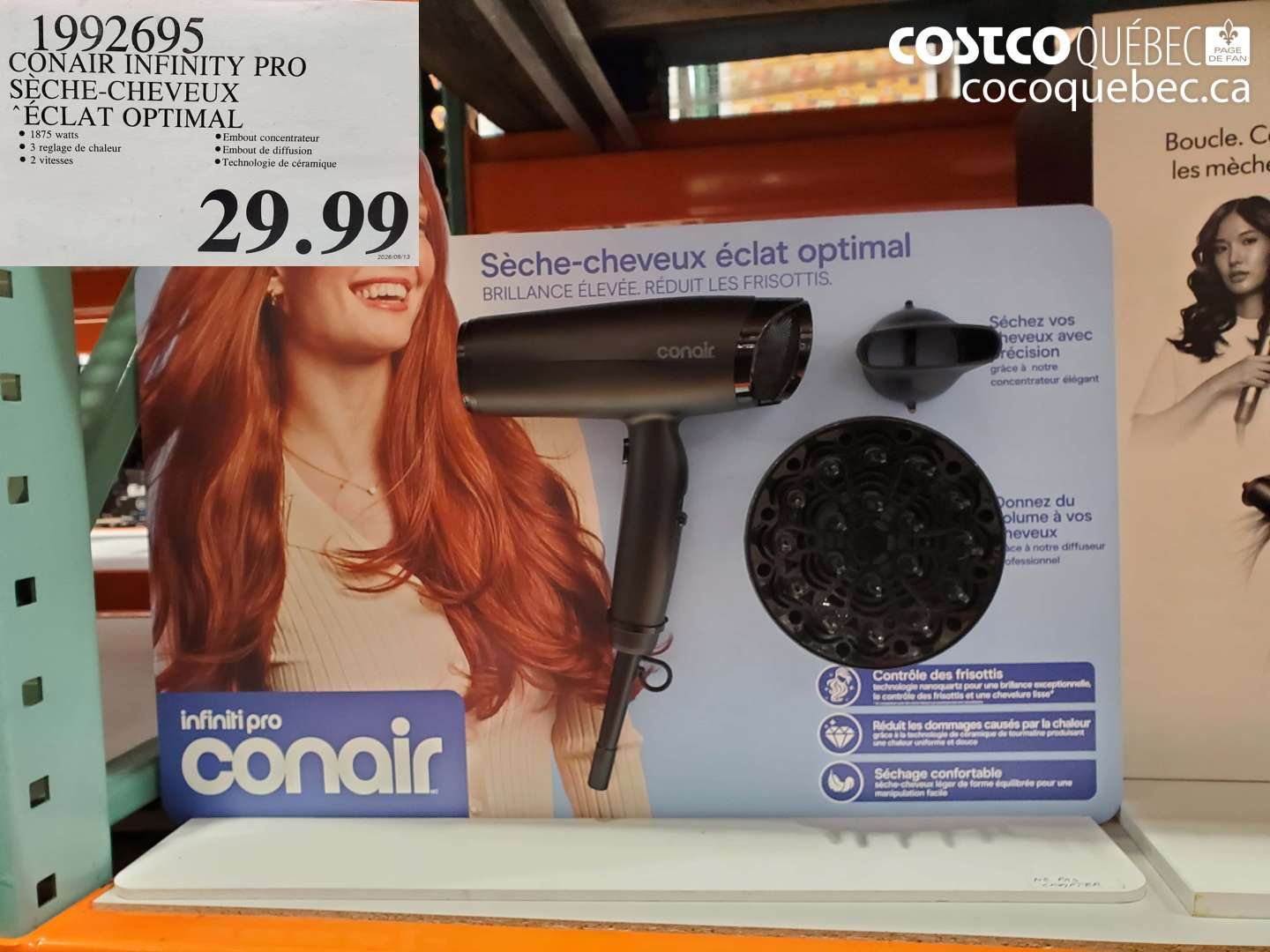 1992695 CONAIR INFINITY PRO SÈCHE-CHEVEUX ÉCLAT OPTIMAL $29.99