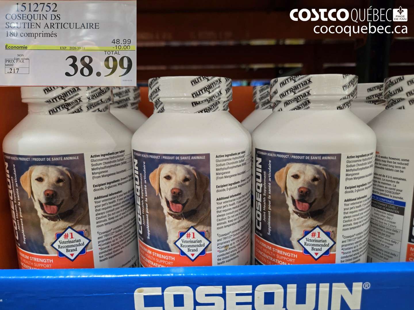 1512752 COSEQUIN DS SCOUTIEN ARTICULAIRE ($10.00 INSTANT SAVINGS EXPIRES ON 2026-10-18) $38.99