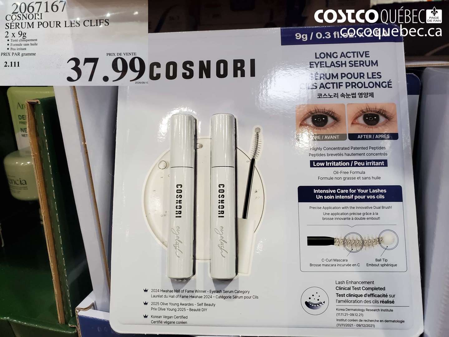 2067167 COSNORI SÉRUM POUR LES CLIFS $37.99