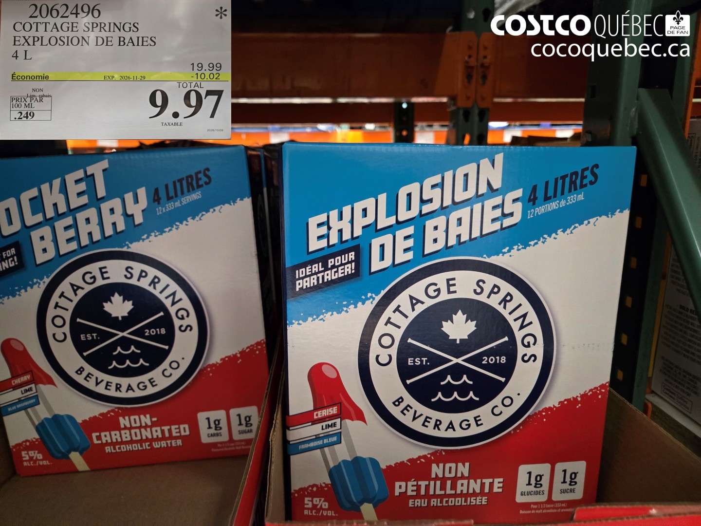 2062496 COTTAGE SPRINGS EXPLOSION DE BAIES 4 L ($10.02 INSTANT SAVINGS EXPIRES ON 2026-11-29) $9.97