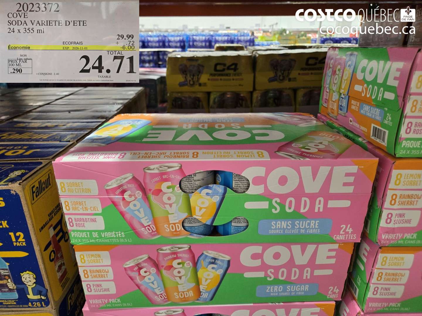 2023372 COVE SODA VARIETE D'ETE ($6.00 INSTANT SAVINGS EXPIRES ON 2026-11-01) $24.71