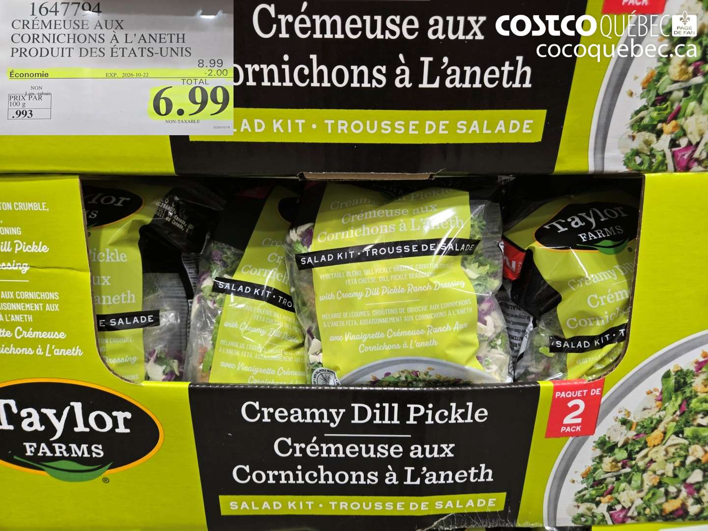 1647704 CRÉMEUSE AUX CORNICHONS À L'ANETH ($2.00 INSTANT SAVINGS EXPIRES ON 2026-10-22) $6.99