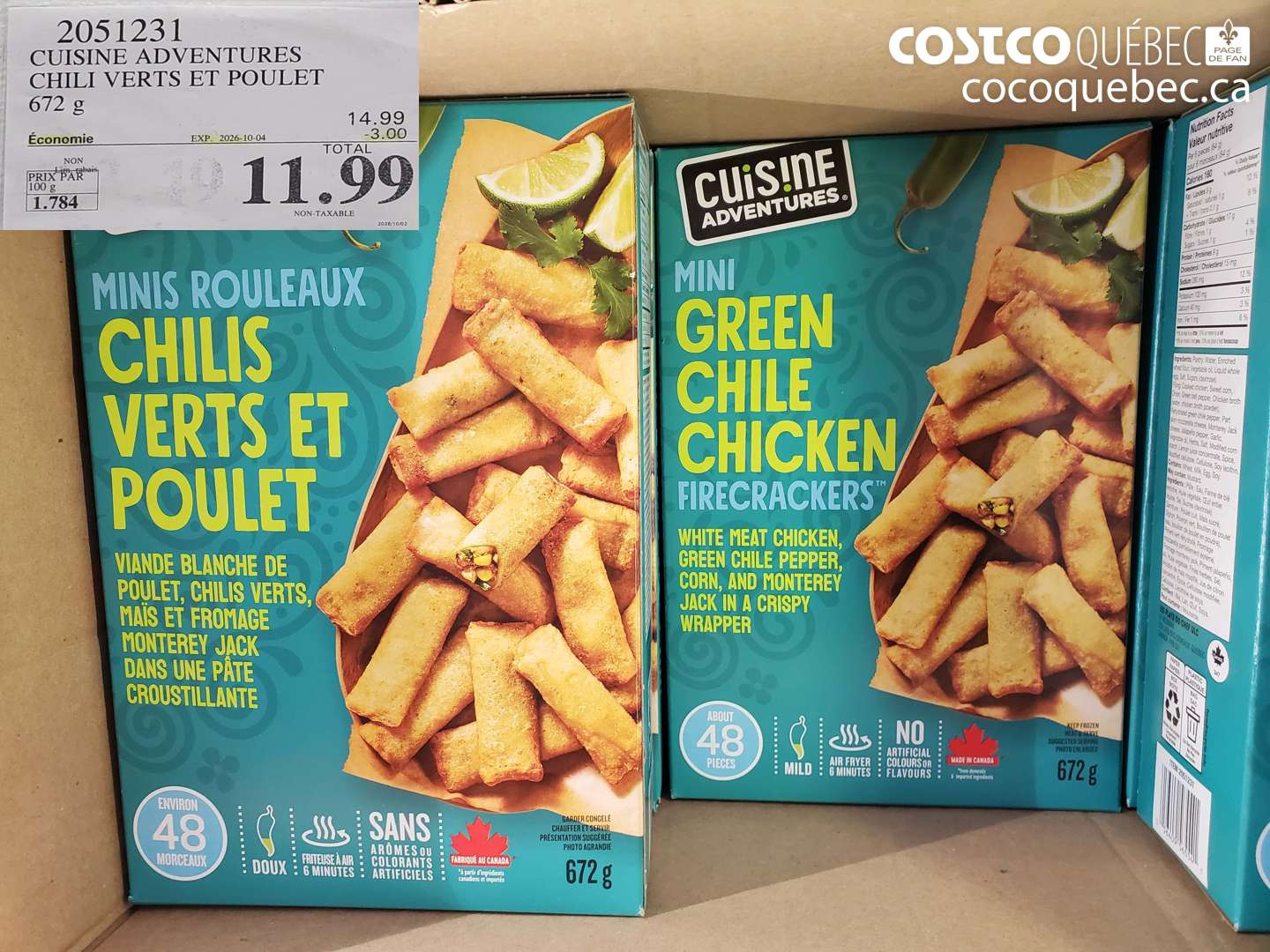 2051231 CUISINE ADVENTURES CHILI VERTS ET POULET ($3.00 INSTANT SAVINGS EXPIRES ON 2026-10-04) $11.99