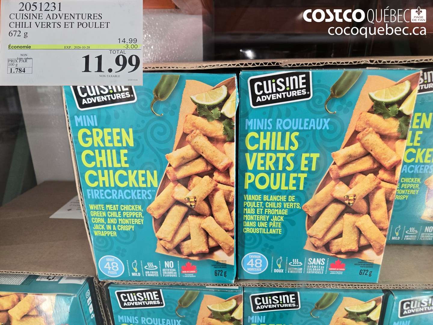 2051231 CUISINE ADVENTURES CHILI VERTS ET POULET ($3.00 INSTANT SAVINGS EXPIRES ON 2026-10-28) $11.99