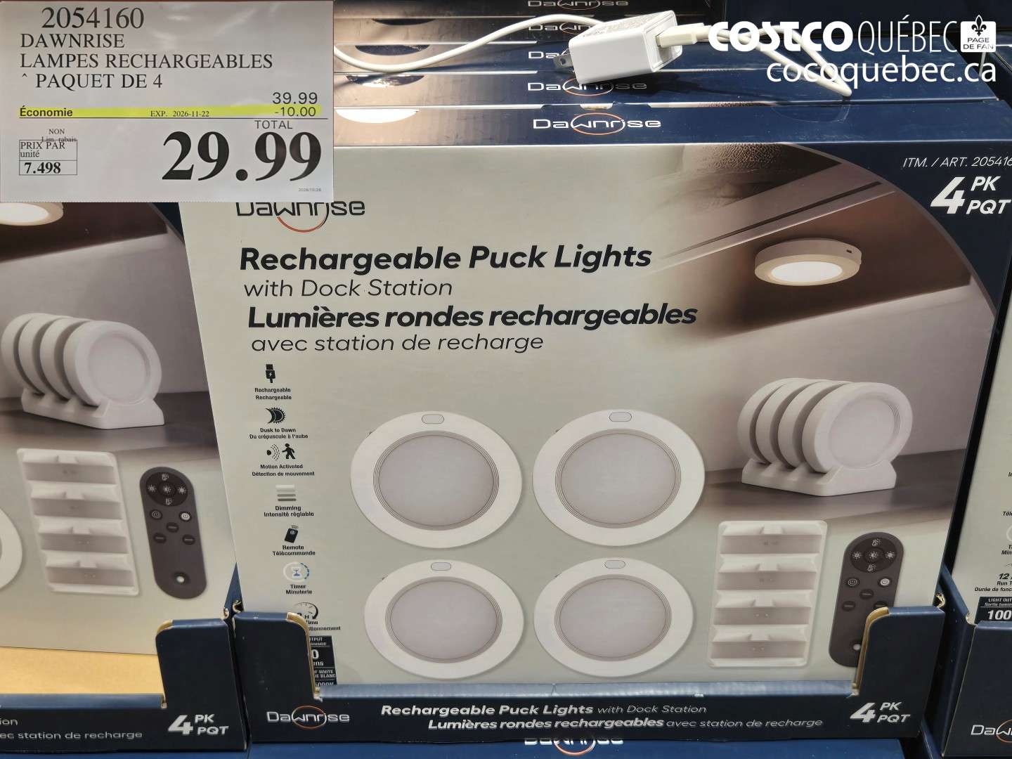 2054160 DAWNRISE LAMPES RECHARGEABLES ($10.00 INSTANT SAVINGS EXPIRES ON 2026-11-22) $29.99