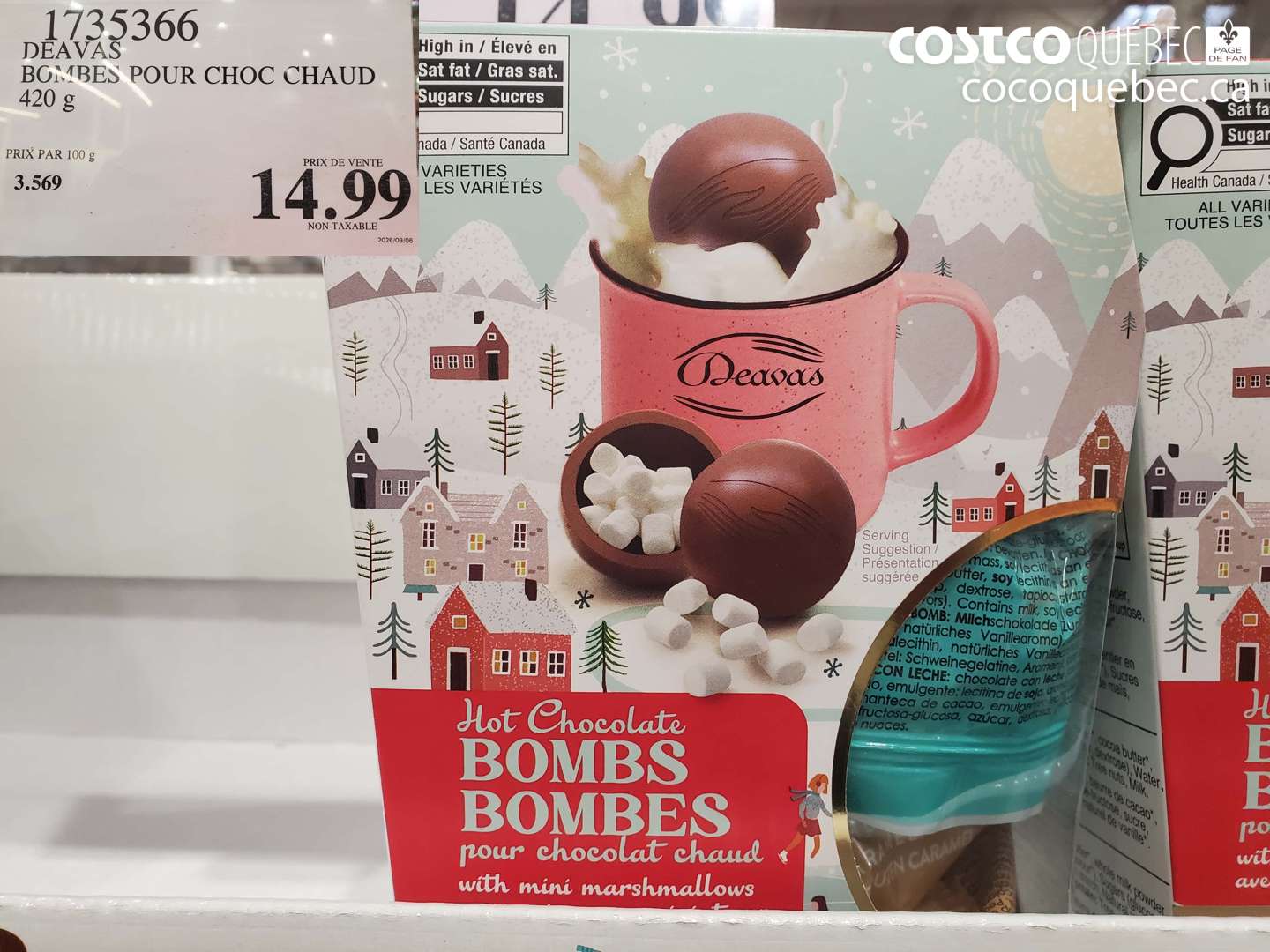 1735366 DEAVAS BOMBES POUR CHOC CHAUD $14.99