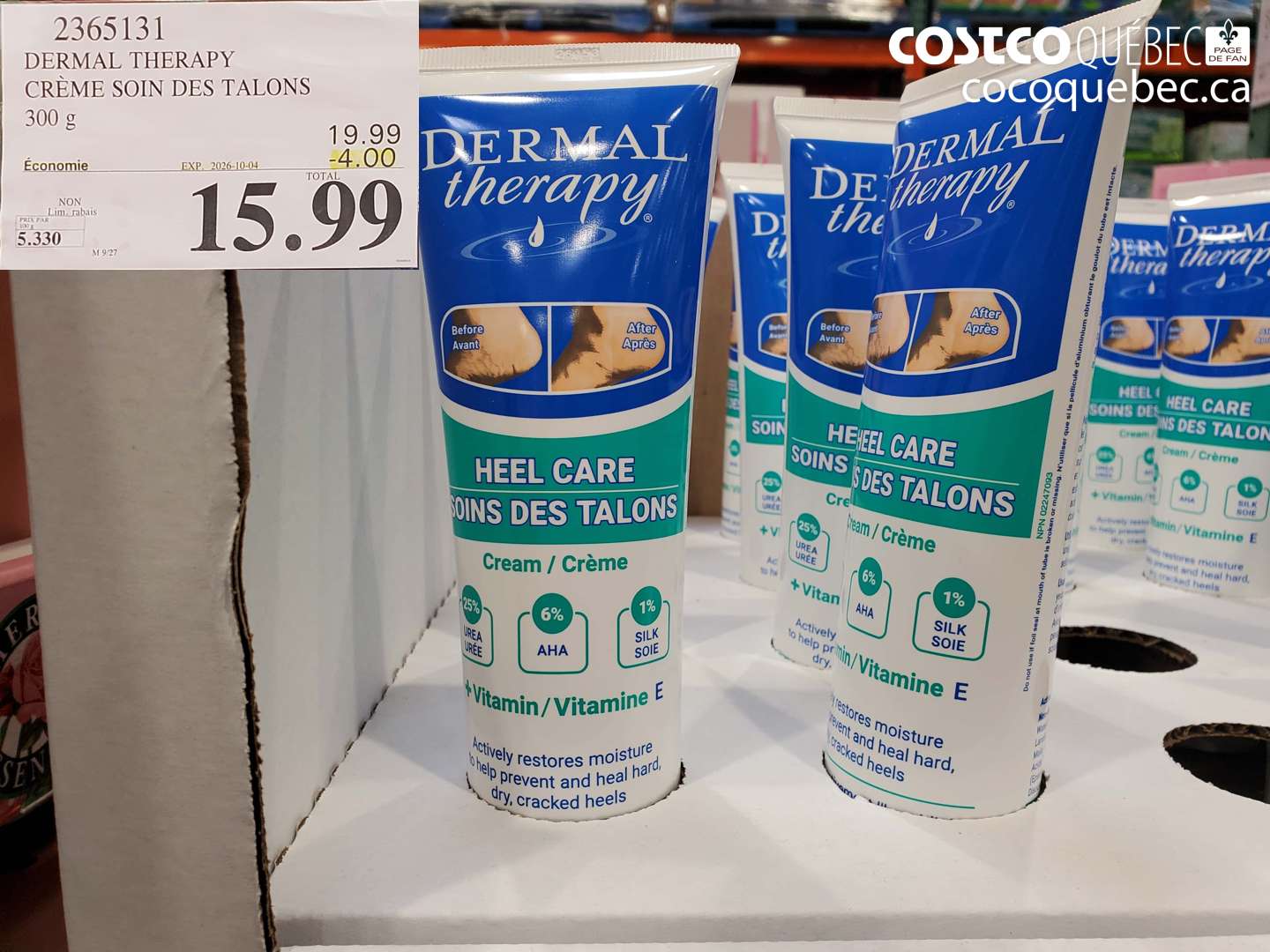 2365131 DERMAL THERAPY CREME SOIN DES TALONS ($4.00 INSTANT SAVINGS EXPIRES ON 2026-10-04) $15.99