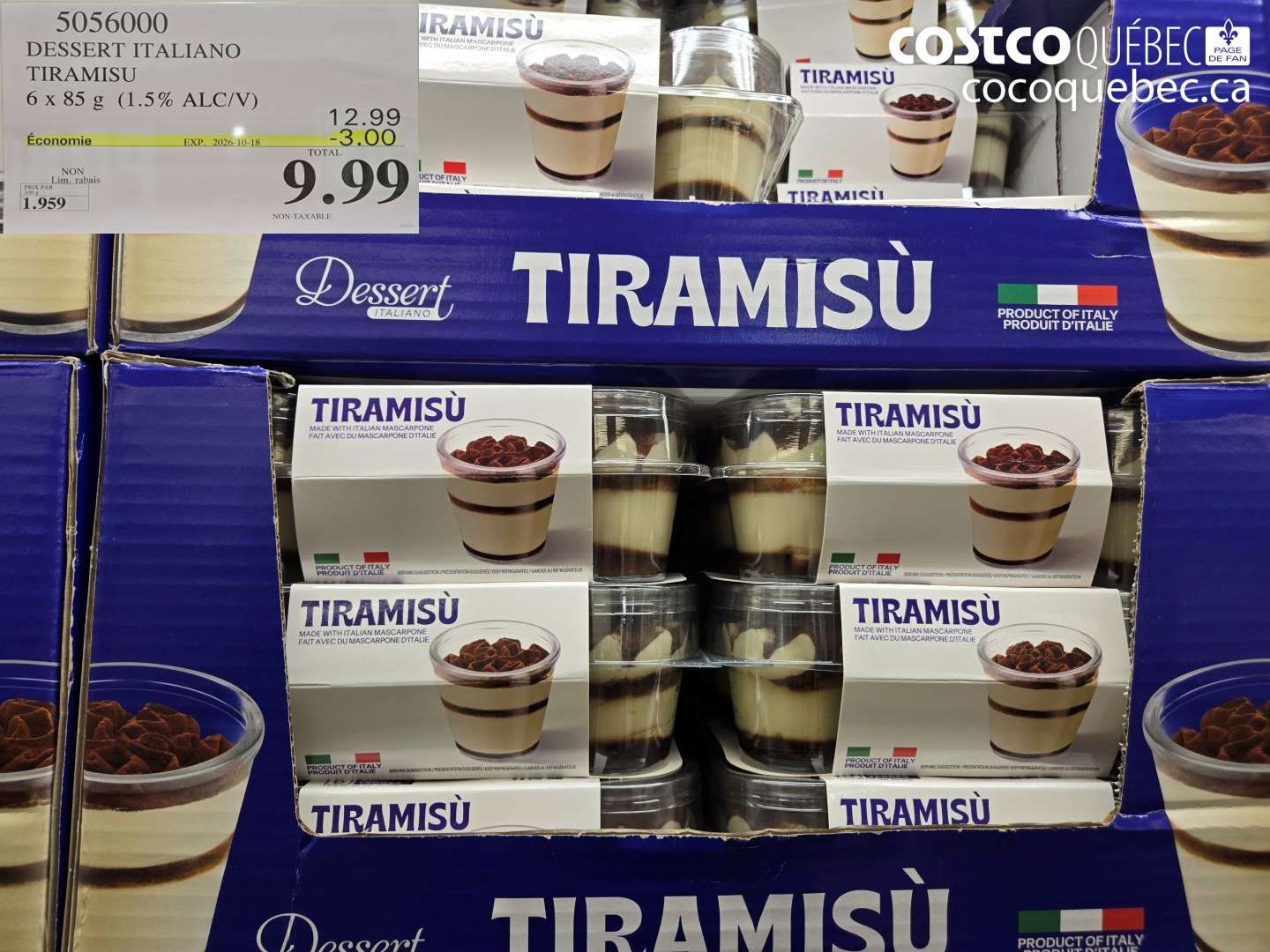 5056000 DESSERT ITALIANO TIRAMISU ($3.00 INSTANT SAVINGS EXPIRES ON 2026-10-18) $9.99