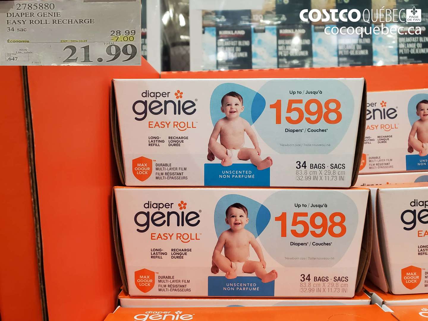 2785880 DIAPER GENIE EASY ROLL RECHARGE ($7.00 INSTANT SAVINGS EXPIRES ON 2026-10-25) $21.99
