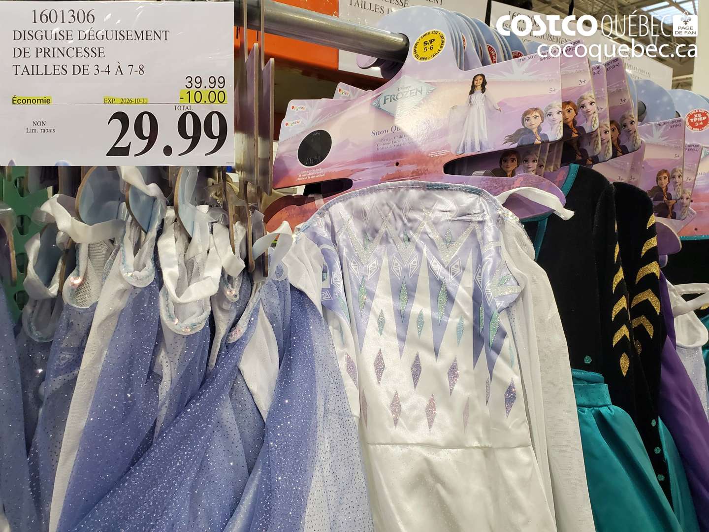 1601306 DISGUISE DÉGUISEMENT DE PRINCESSE TAILLES DE 3-4 À 7-8 ($10.00 INSTANT SAVINGS EXPIRES ON 2026-10-11) $29.99