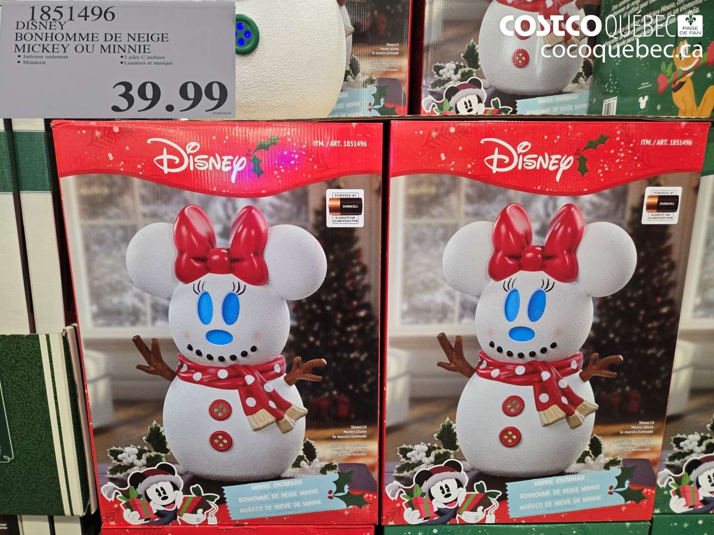 1851496 DISNEY BONHOMME DE NEIGE MICKEY OU MINNIE $39.99