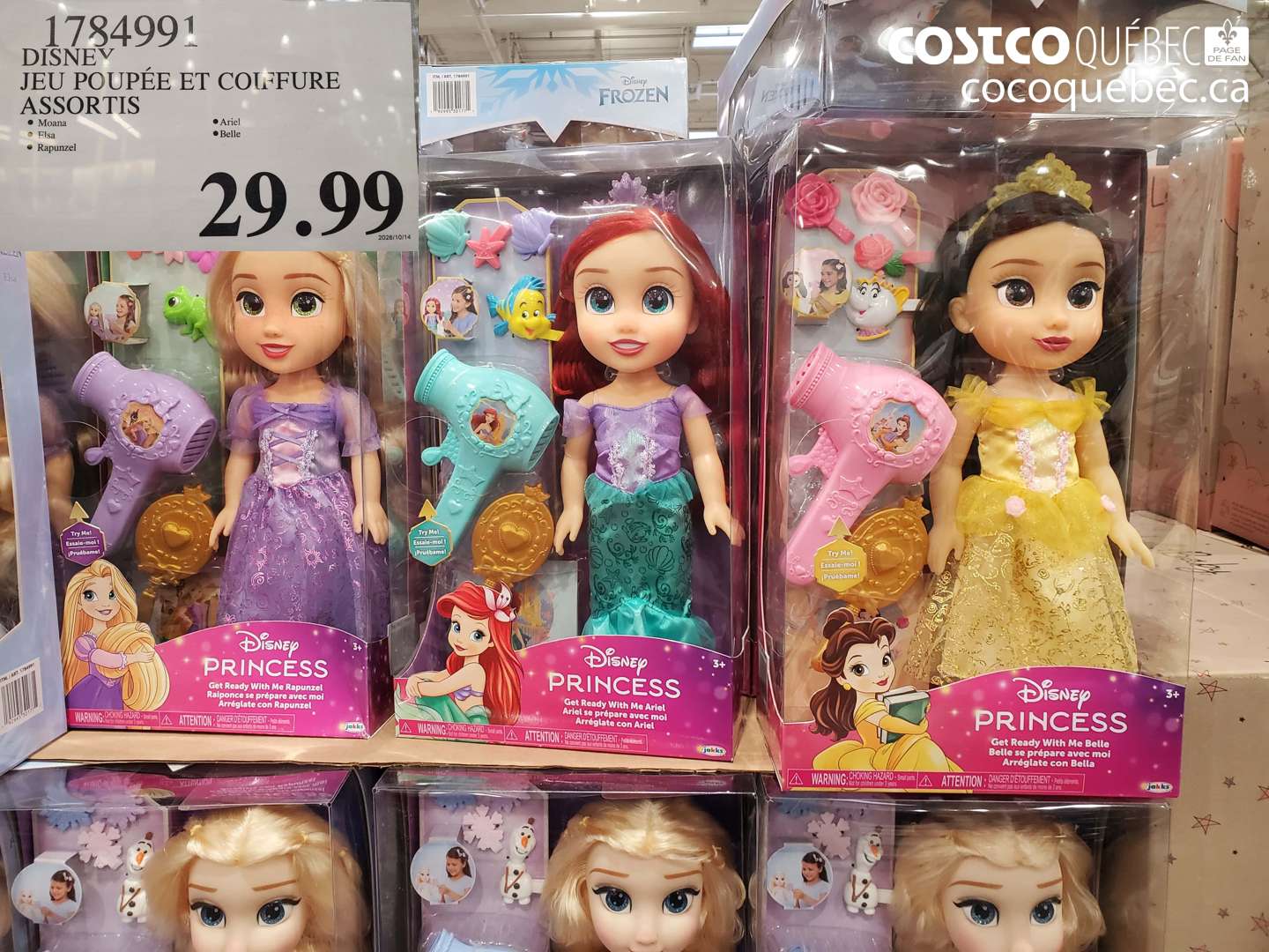 1784991 DISNEY JEU POUPÉE ET COIFFURE ASSORTIS $29.99