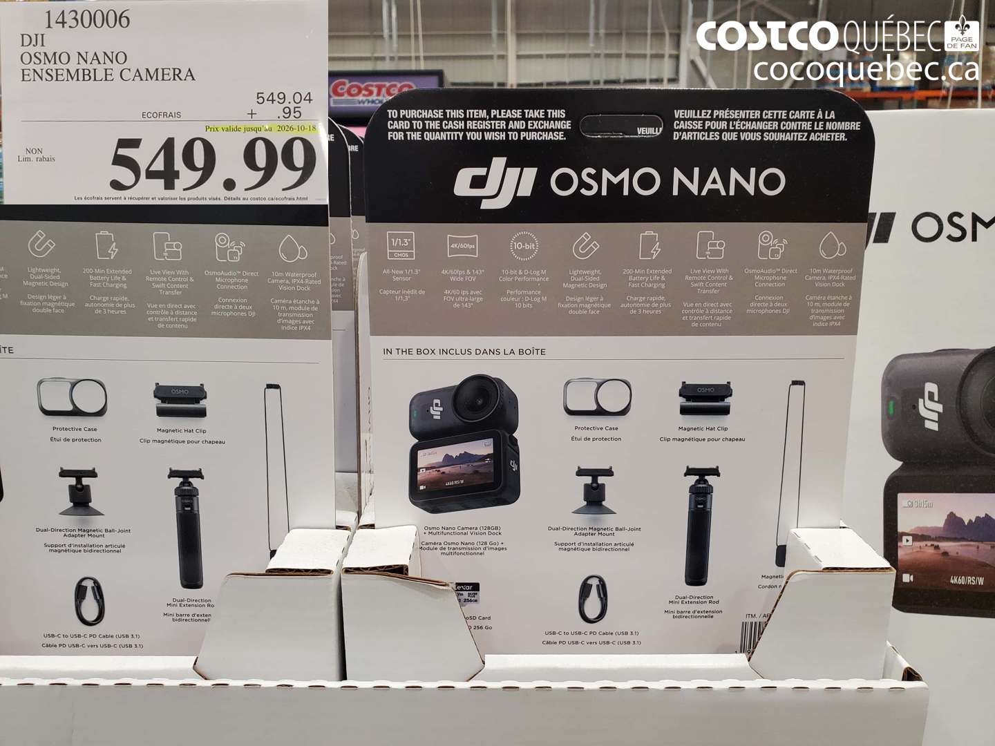 1430006 DJI OSMO NANO ENSEMBLE CAMERA (EXPIRES ON 2026-10-18) $549.99