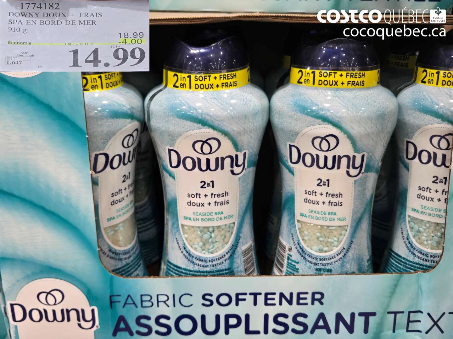 1774182 DOWNY DOUX + FRAIS SPA EN BORD DE MER ($4.00 INSTANT SAVINGS EXPIRES ON 2026-11-08) $14.99