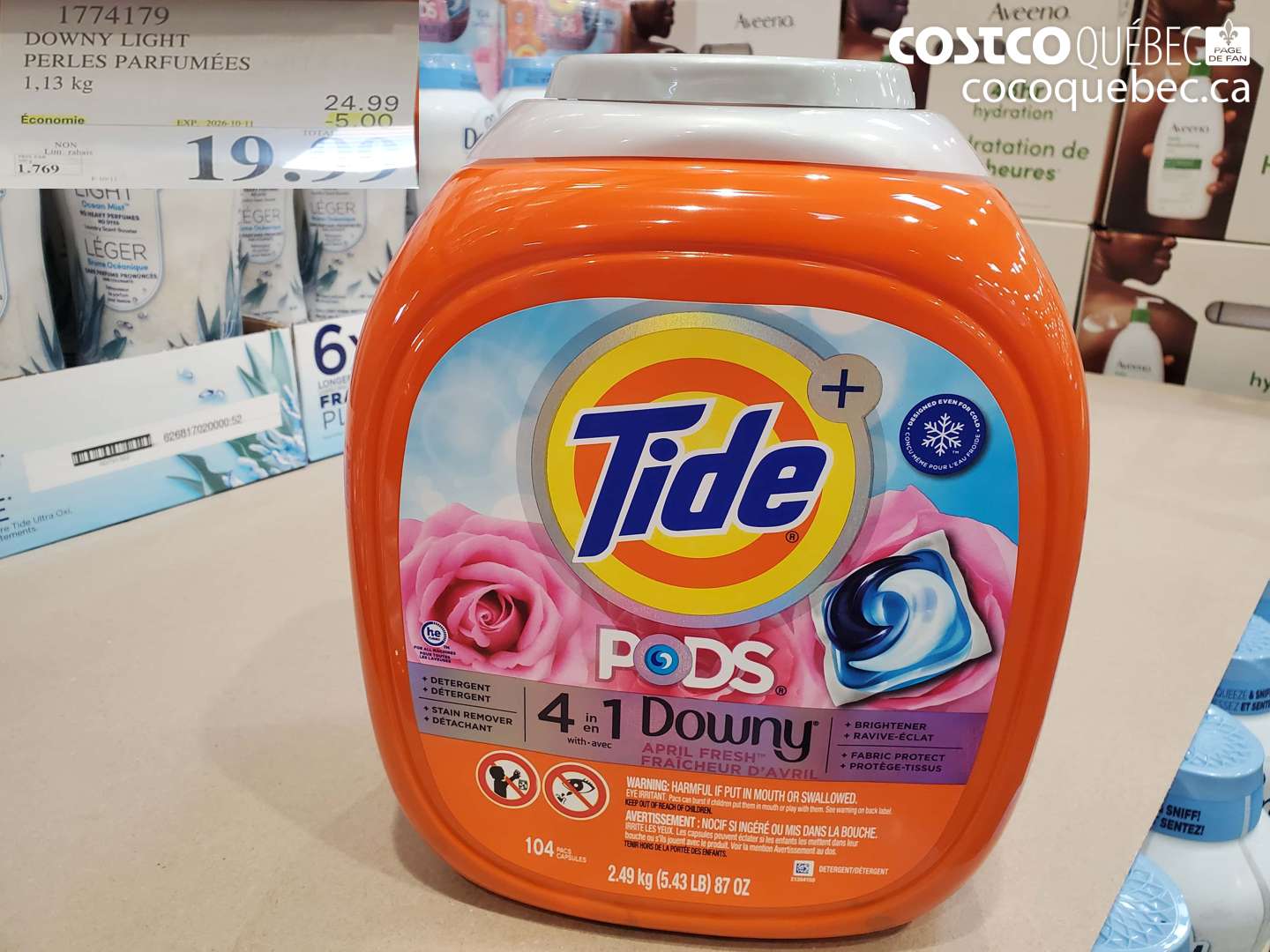 1774179 DOWNY LIGHT PERLES PARFUMÉES ($5.00 INSTANT SAVINGS EXPIRES ON 2026-10-11) $19.99