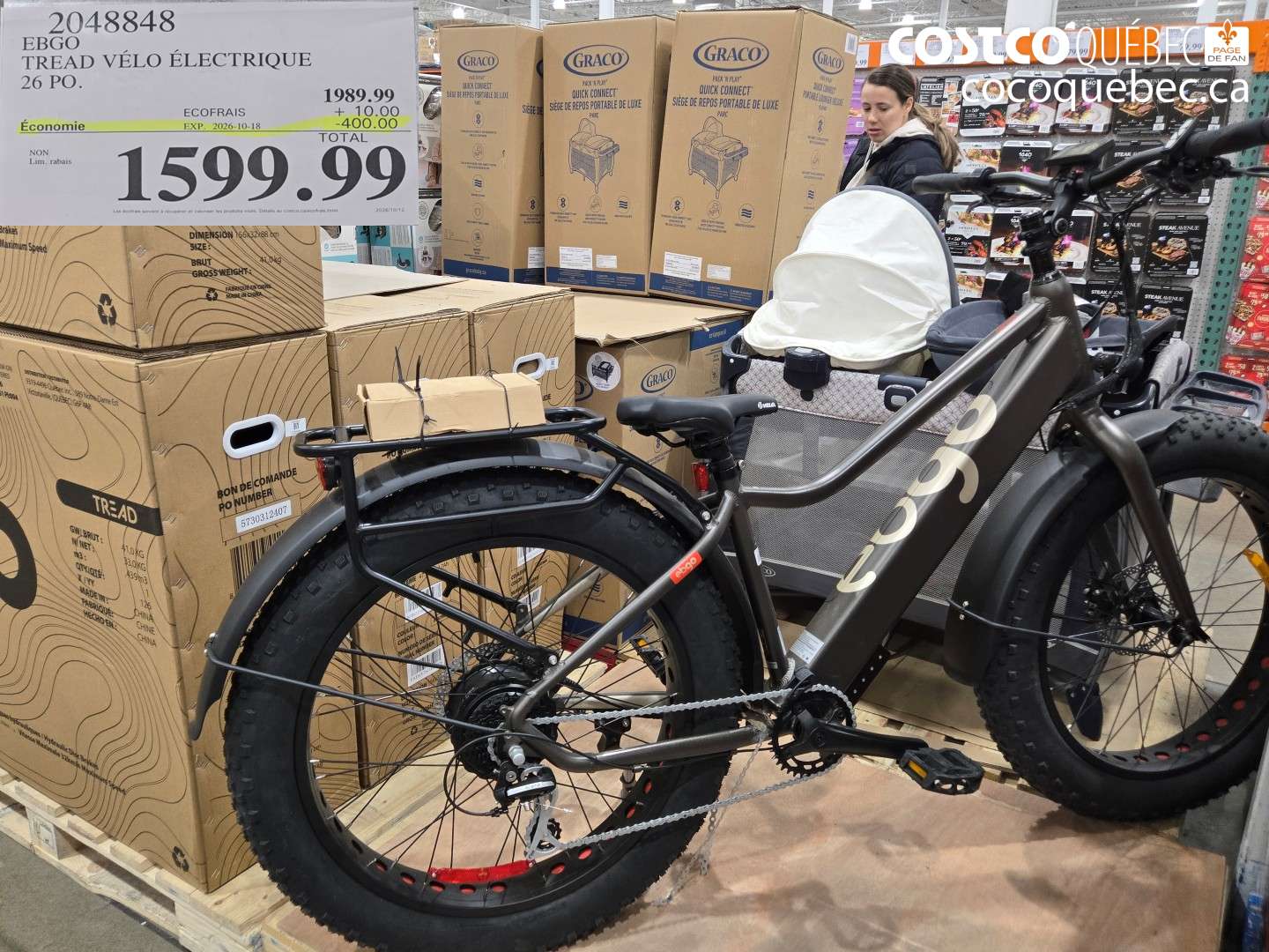 2048848 EBGO TREAD VÉLO ÉLECTRIQUE 26 PO. ($400.00 INSTANT SAVINGS EXPIRES ON 2026-10-18) $1599.99
