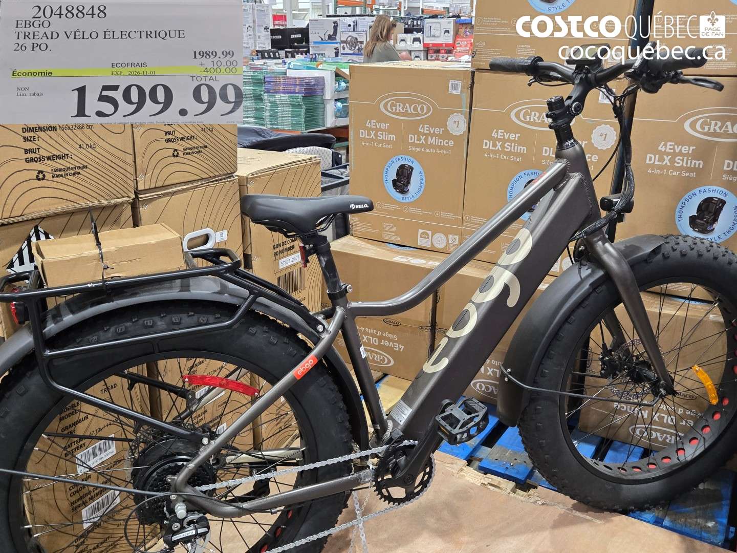 2048848 EBGO TREAD VÉLO ÉLECTRIQUE 26 PO. ($400.00 INSTANT SAVINGS EXPIRES ON 2026-11-01) $1599.99