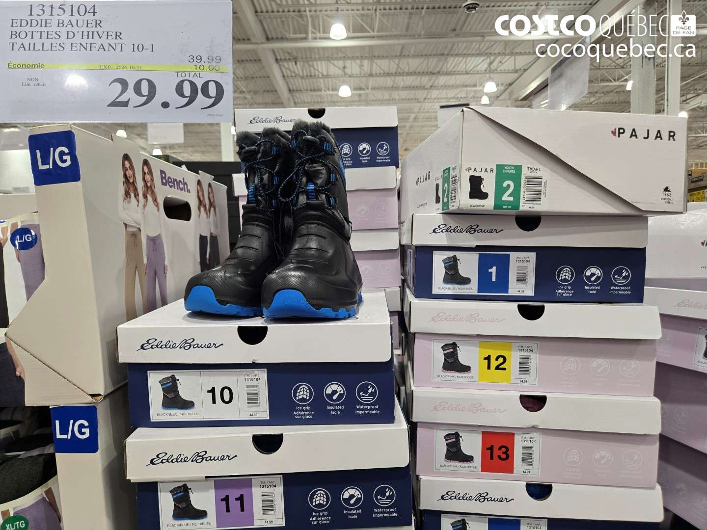 1315104 EDDIE BAUER BOTTES D'HIVER TAILLES ENFANT 10-1 ($10.00 INSTANT SAVINGS EXPIRES ON 2026-10-11) $29.99