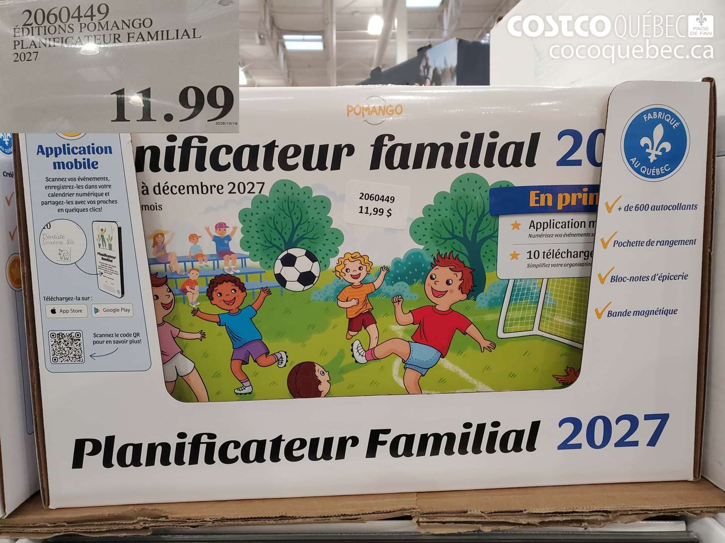 2060449 EDITIONS POMANGO PLANIFICATEUR FAMILIAL 2027 $11.99