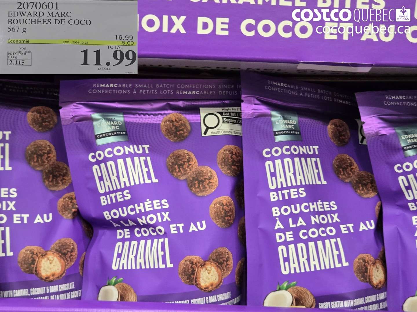 2070601 EDWARD MARC BOUCHÉES DE COCO ($5.00 INSTANT SAVINGS EXPIRES ON 2026-10-25) $11.99