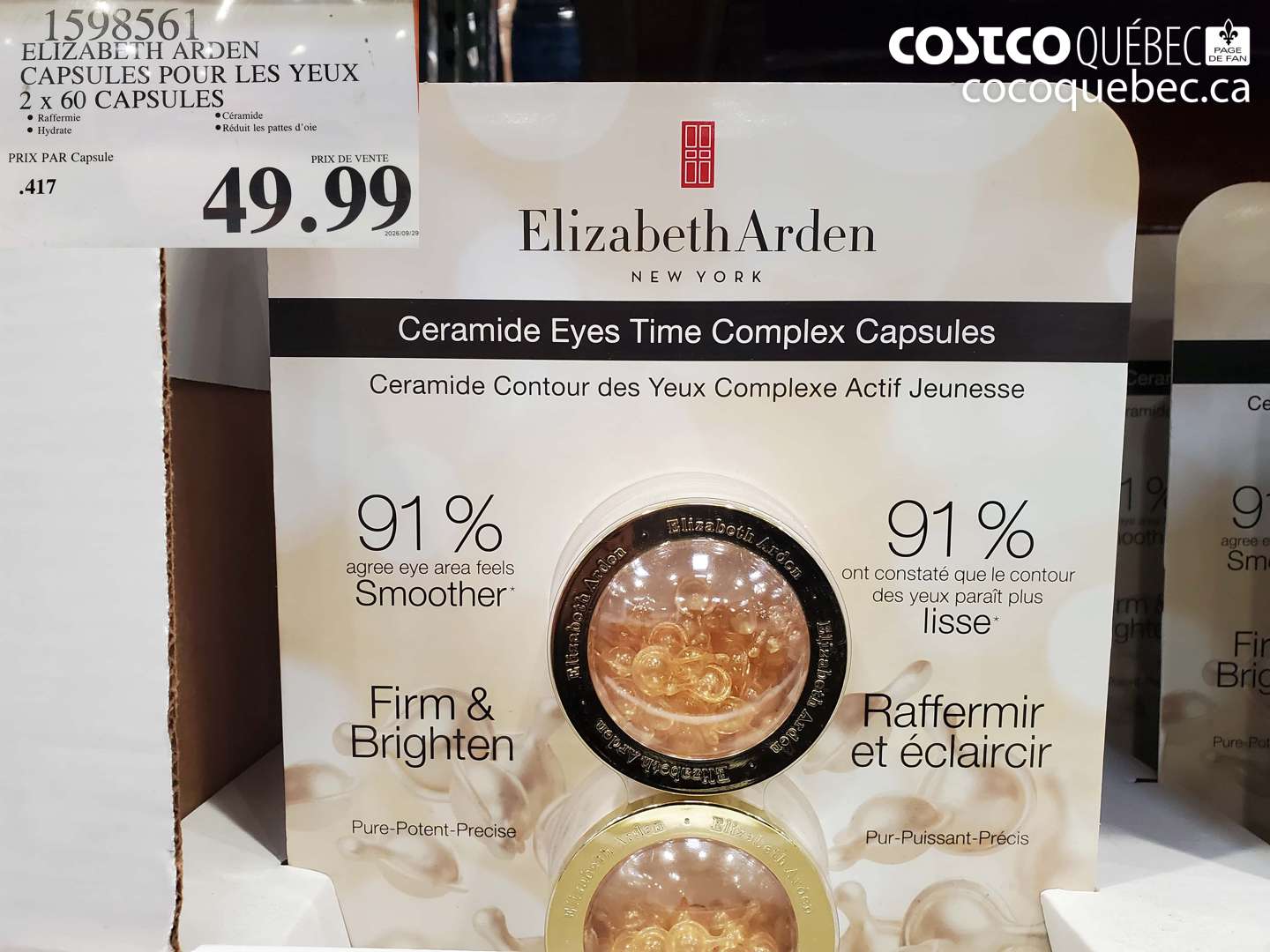 1598561 ELIZABETH ARDEN CAPSULES POUR LES YEUX 2 X 60 CAPSULES $49.99