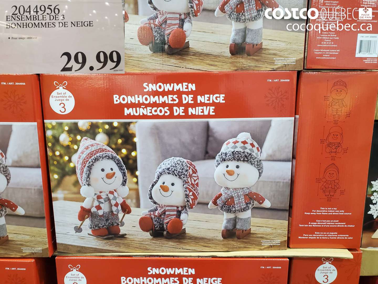 2044956 ENSEMBLE DE 3 BONHOMMES DE NEIGE $29.99