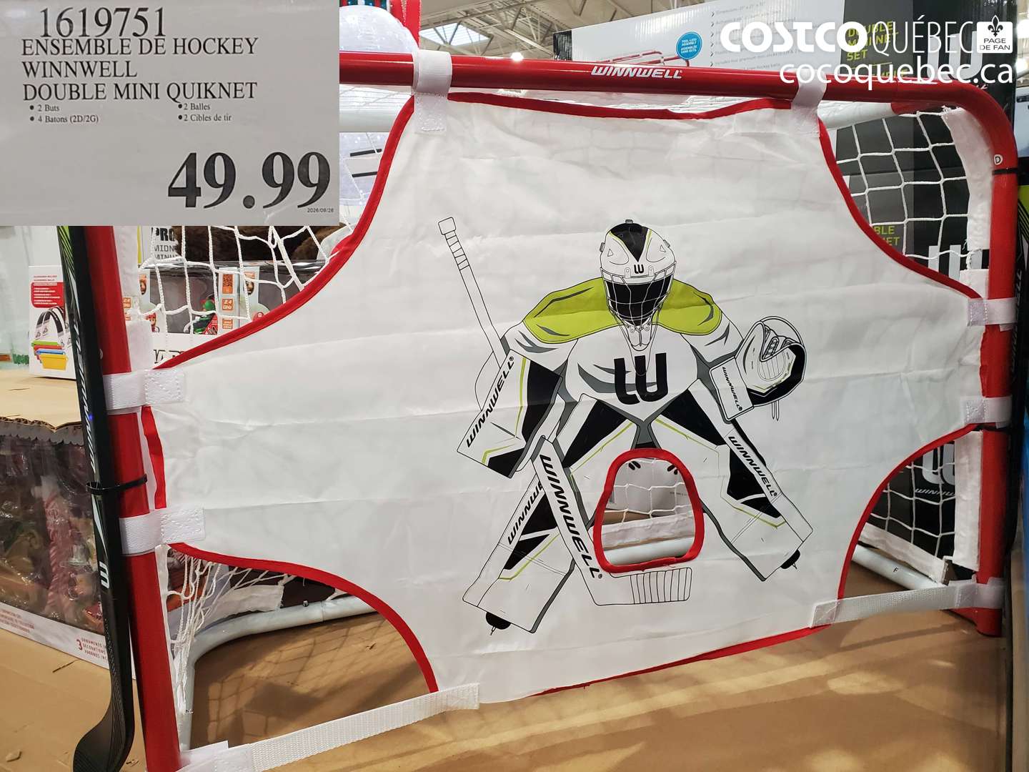 1619751 ENSEMBLE DE HOCKEY WINNWELL DOUBLE MINI QUIKNET $49.99