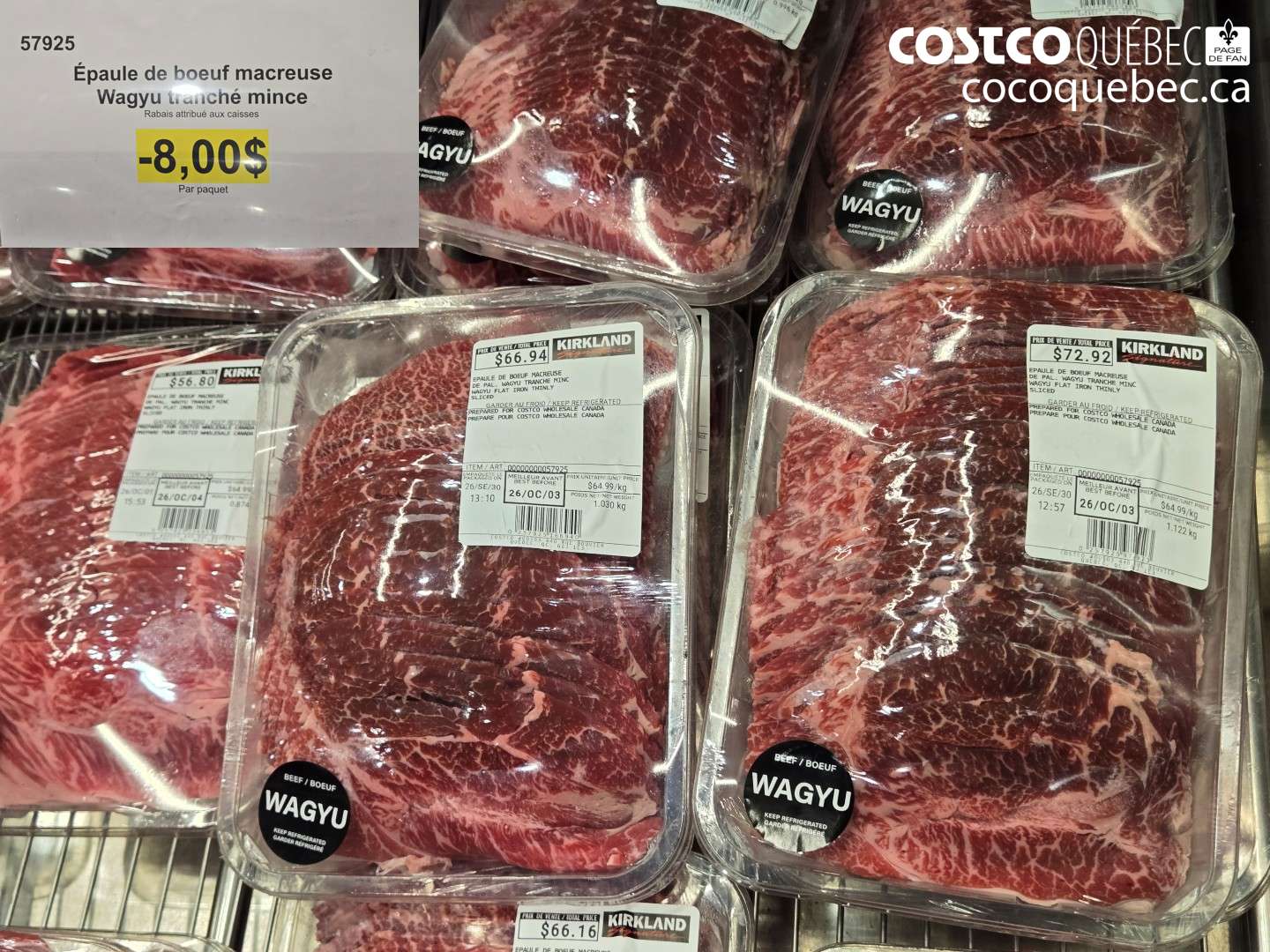 57925 ÉPAULE DE BOEUF MACREUSE WAGYU TRANCHÉ MINCE ($8.00 INSTANT SAVINGS)