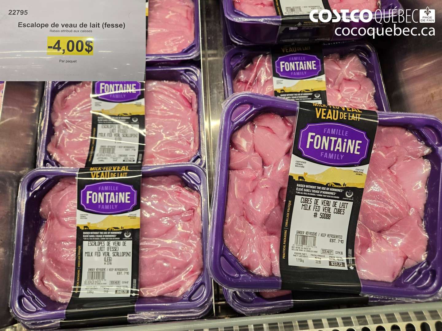 22795 ESCALOPE DE VEAU DE LAIT (FESSE) ($4.00 INSTANT SAVINGS)