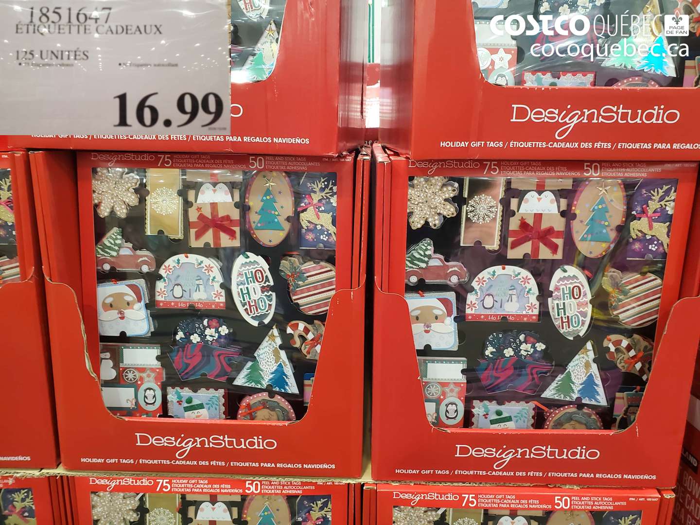 1851647 ETIQUETTE CADEAUX 125-UNITÉS $16.99