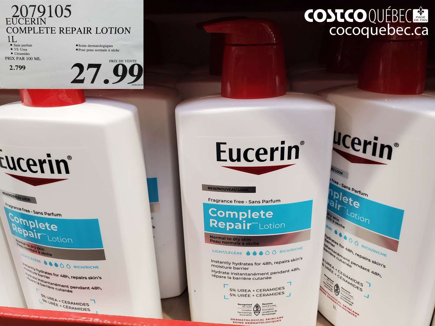 2079105 EUCERIN COMPLETE REPAIR LOTION 1L $27.99