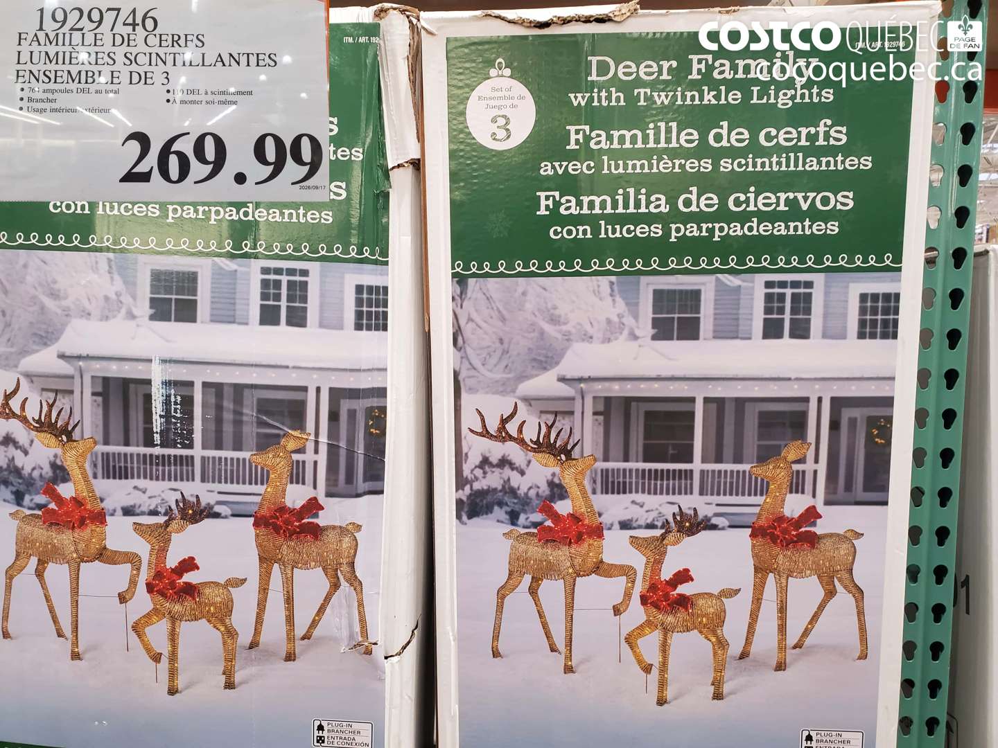 1929746 FAMILLE DE CERFS LUMIÈRES SCINTILLANTES ENSEMBLE DE 3 $269.99