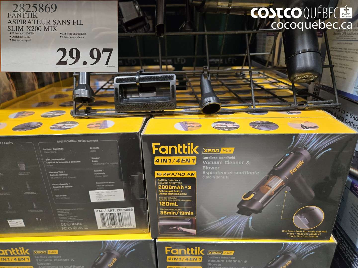 2825869 FANTTIK ASPIRATEUR SANS FIL SLIM X200 MIX $29.97