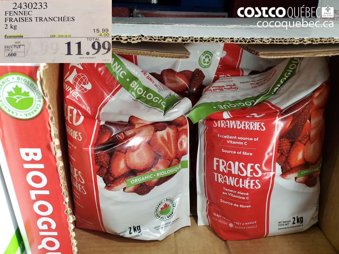 2430233 FENNEC FRAISES TRANCHÉES ($4.00 INSTANT SAVINGS EXPIRES ON 2026-10-18) $11.99