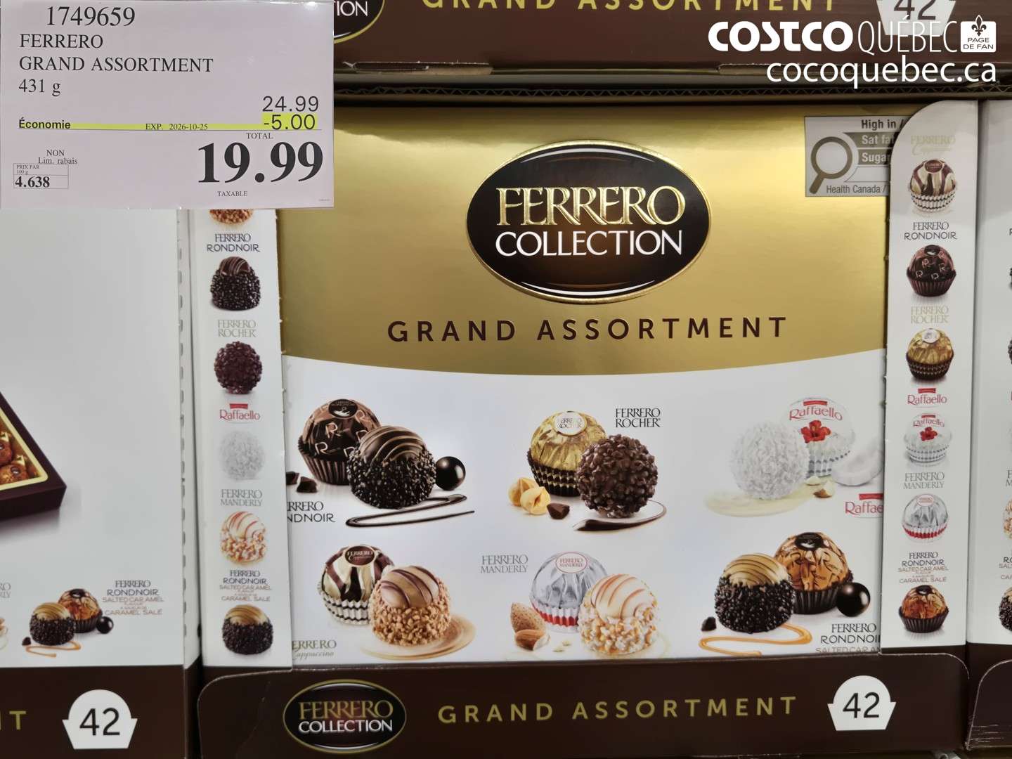 1749659 FERRERO GRAND ASSORTMENT ($5.00 INSTANT SAVINGS EXPIRES ON 2026-10-25) $19.99