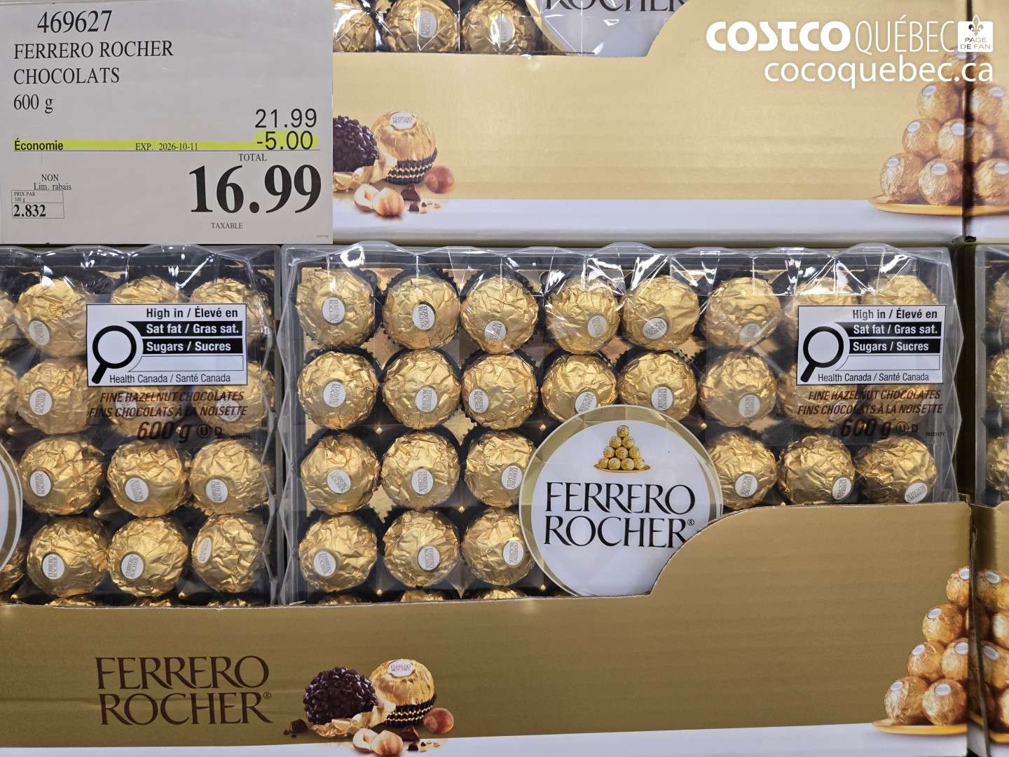 469627 FERRERO ROCHER CHOCOLATS ($5.00 INSTANT SAVINGS EXPIRES ON 2026-10-11) $16.99