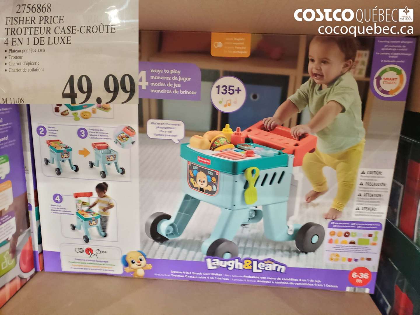 2756868 FISHER PRICE TROTTEUR CASE-CROÛTE 4 EN 1 DE LUXE $49.99