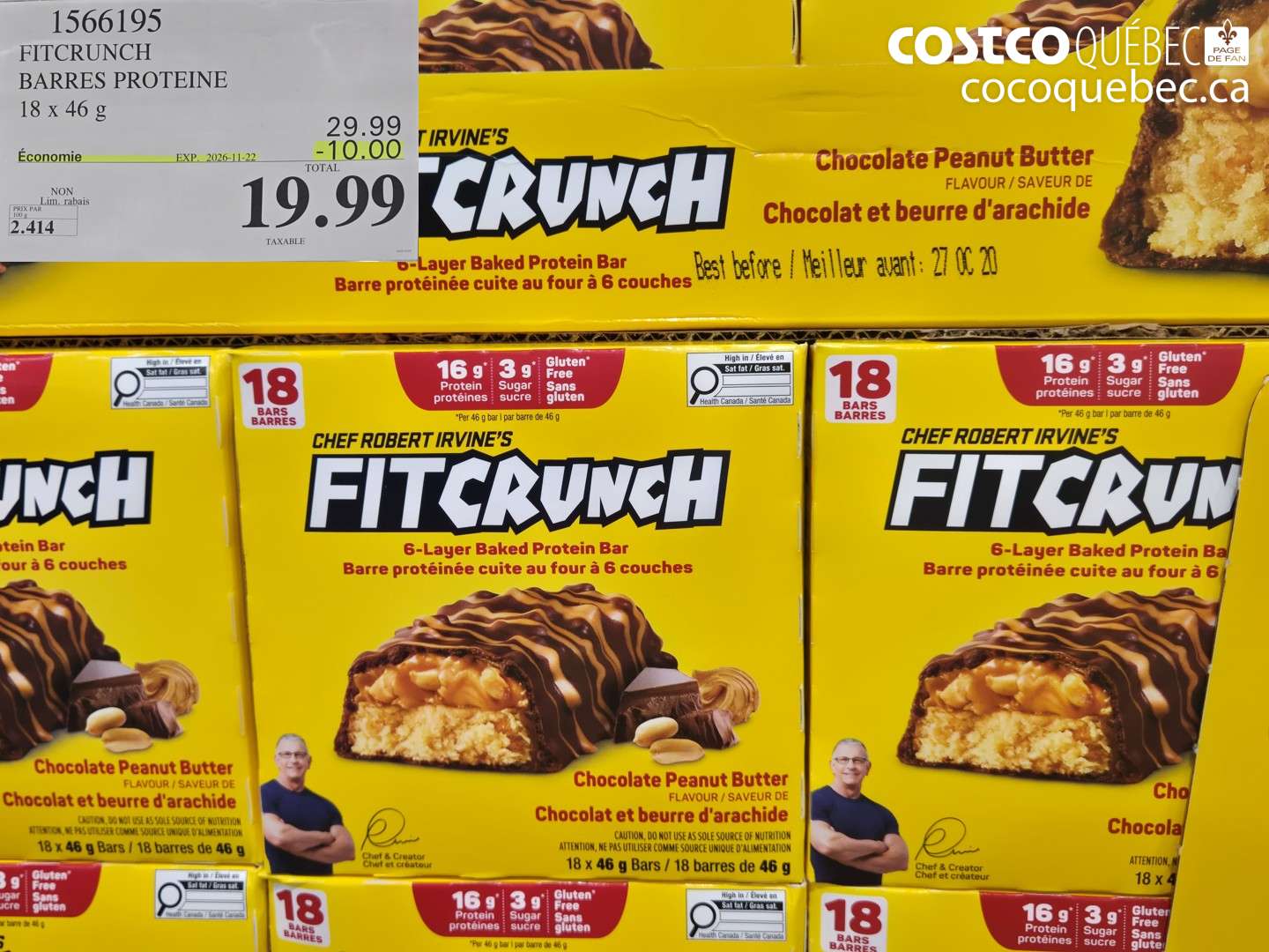 1566195 FITCRUNCH BARRES PROTEINE ($10.00 INSTANT SAVINGS EXPIRES ON 2026-11-22) $19.99