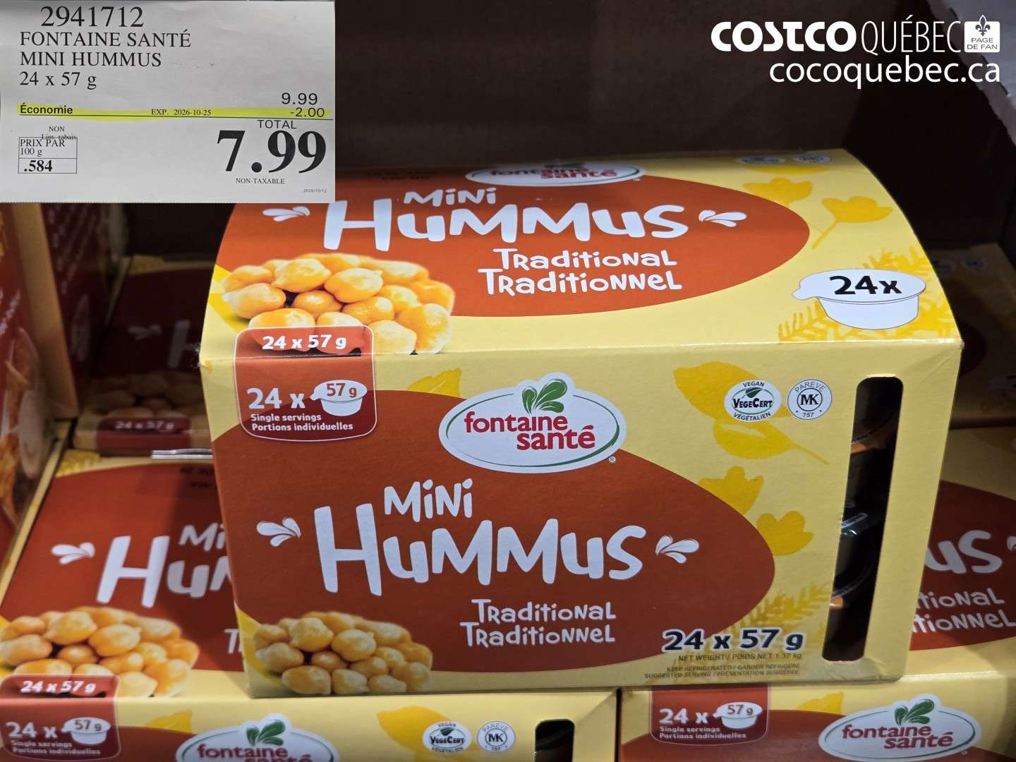 2941712 FONTAINE SANTÉ MINI HUMMUS ($2.00 INSTANT SAVINGS EXPIRES ON 2026-10-25) $7.99