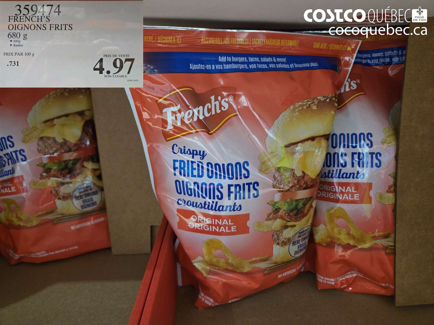 359474 FRENCH'S OIGNONS FRITS $4.97