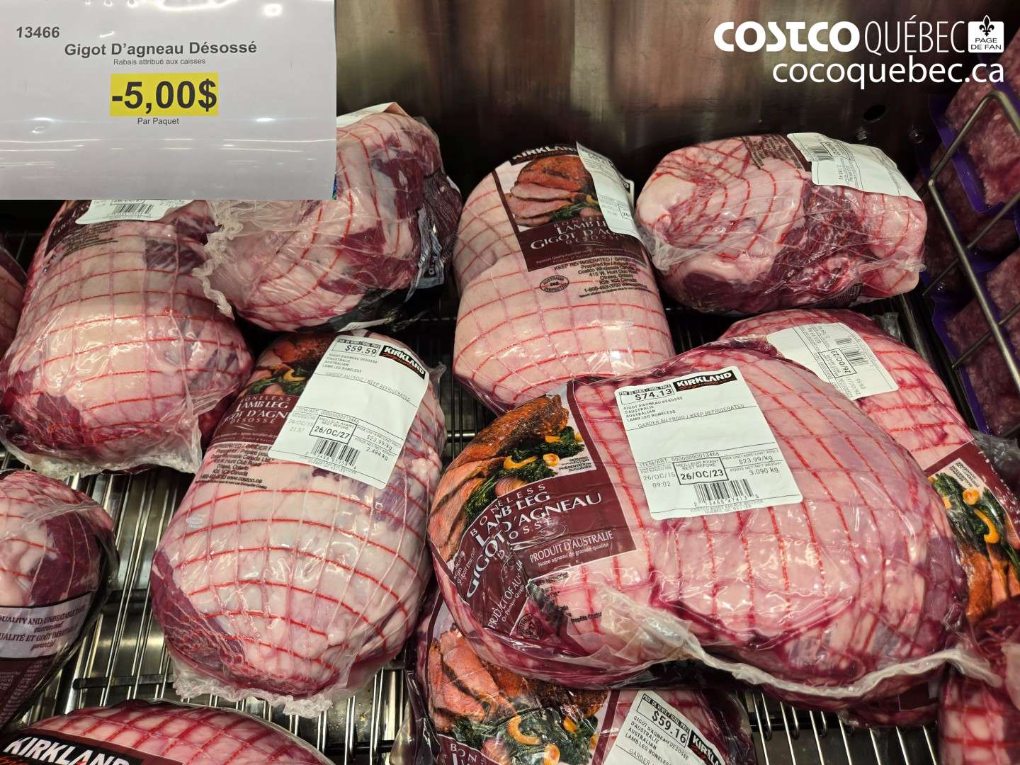 13466 GIGOT D’AGNEAU DÉSOSSÉ ($5.00 INSTANT SAVINGS)