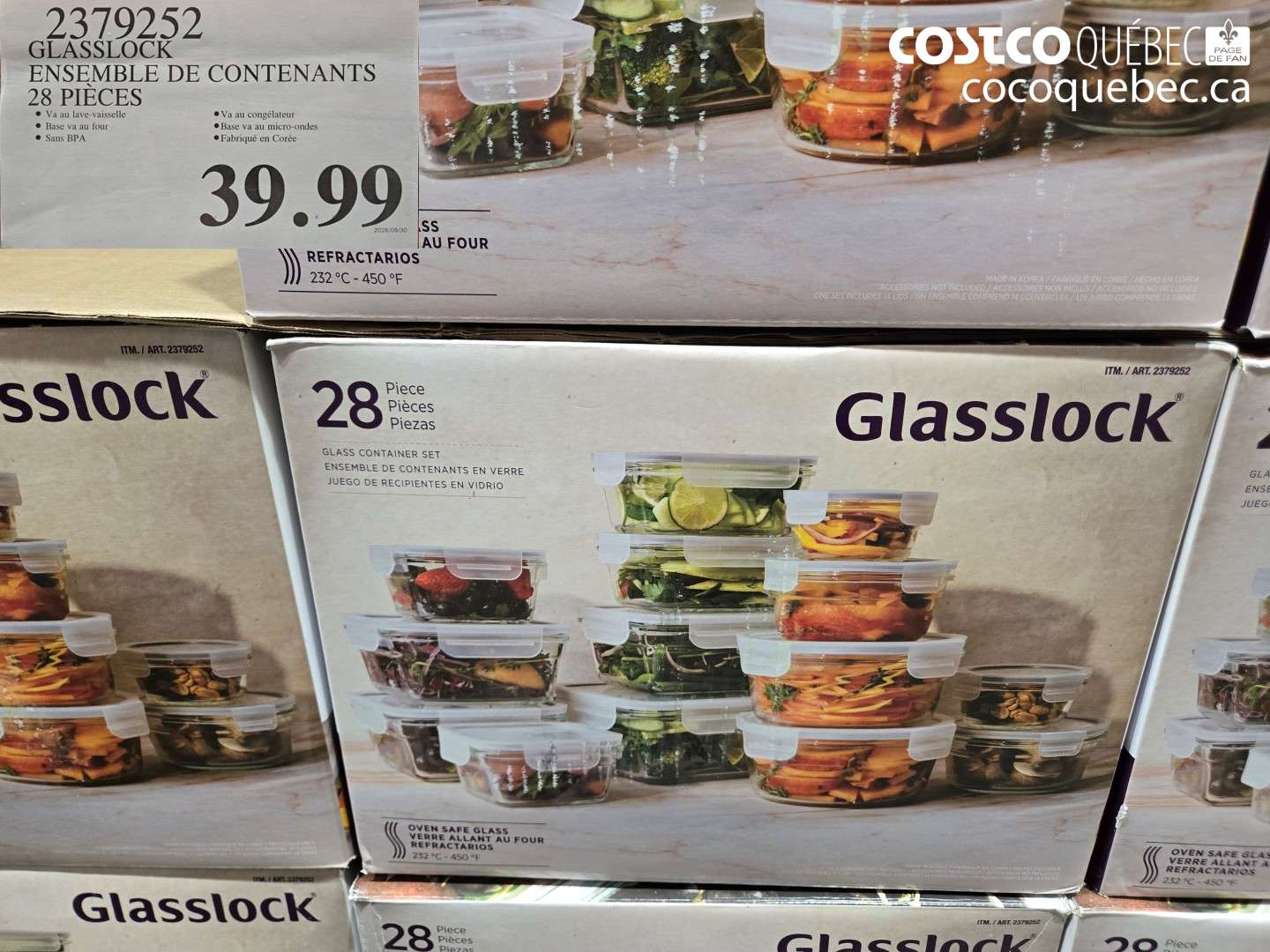 2379252 GLASSLOCK ENSEMBLE DE CONTENANTS 28 PIÈCES $39.99