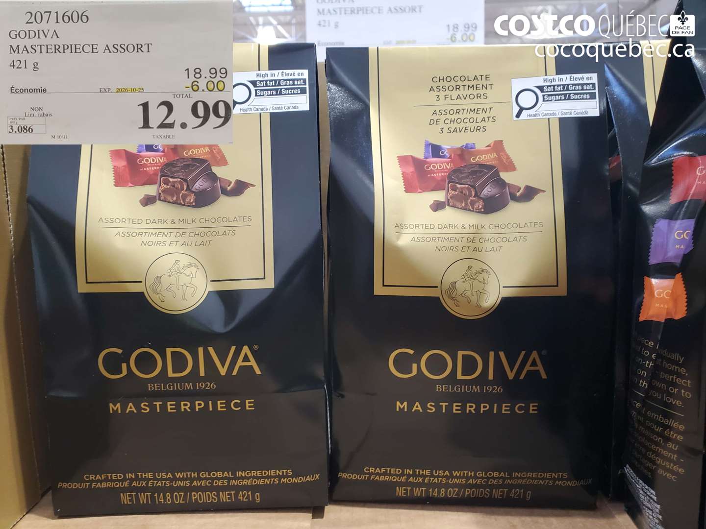 2071606 GODIVA MASTERPIECE ASSORT ($6.00 INSTANT SAVINGS EXPIRES ON 2026-10-25) $12.99