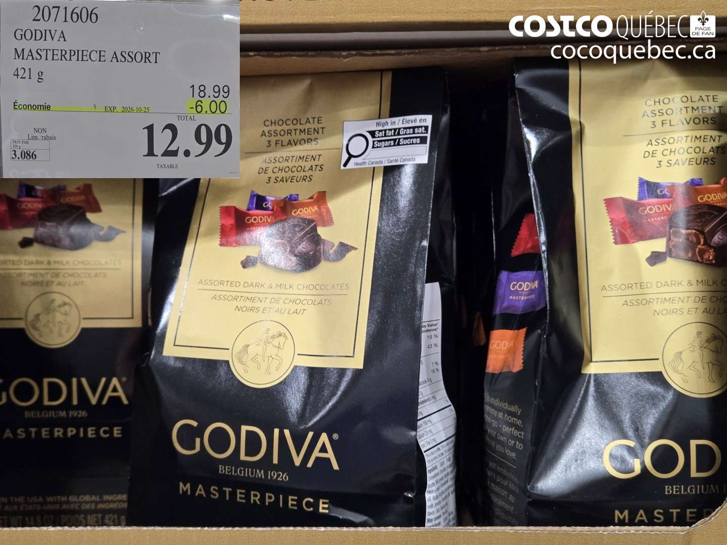 2071606 GODIVA MASTERPIECE ASSORT ($6.00 INSTANT SAVINGS EXPIRES ON 2026-10-25) $12.99