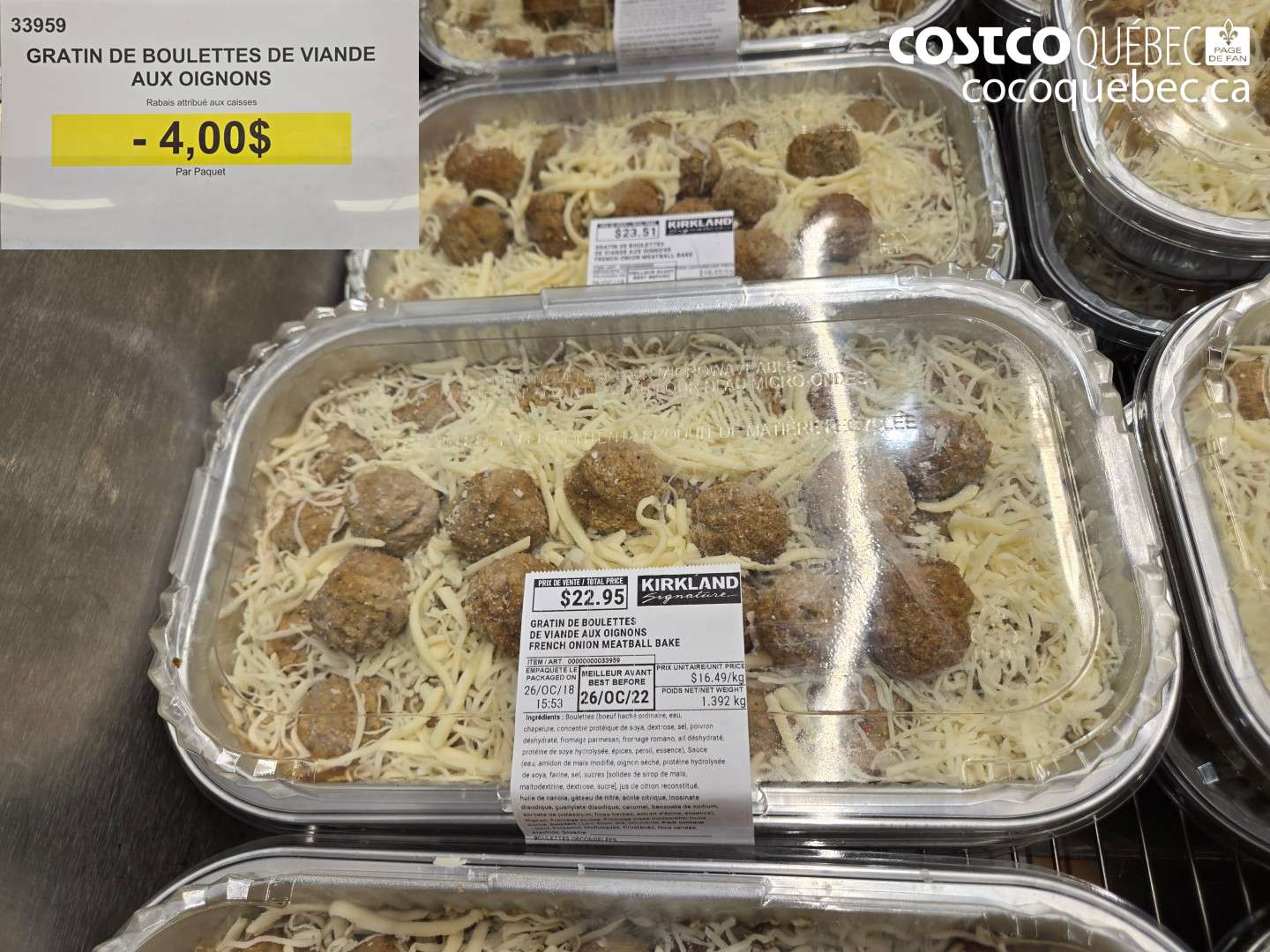 33959 GRATIN DE BOULETTES DE VIANDE AUX OIGNONS ($4.00 INSTANT SAVINGS)