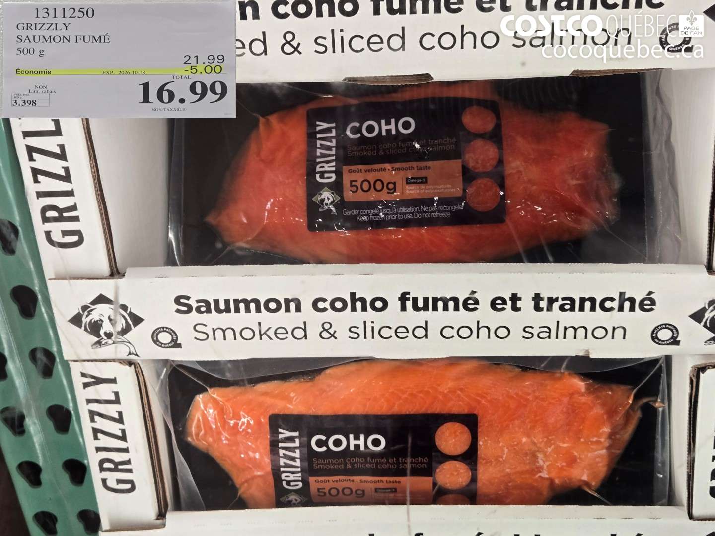 1311250 GRIZZLY SAUMON FUMÉ ($5.00 INSTANT SAVINGS EXPIRES ON 2026-10-18) $16.99