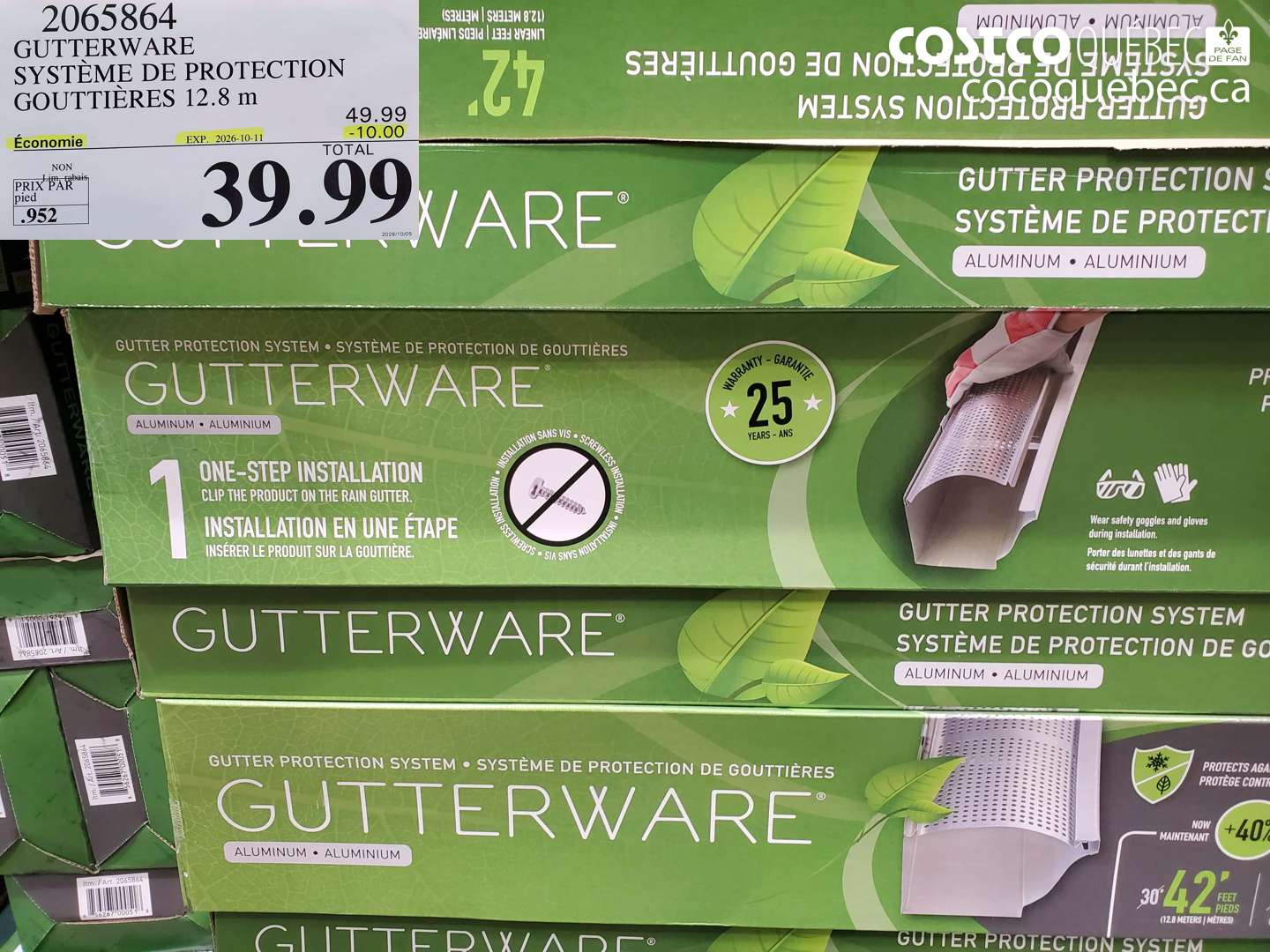 2065864 GUTTERWARE SYSTÈME DE PROTECTION GOUTTIÈRES 12.8 M ($10.00 INSTANT SAVINGS EXPIRES ON 2026-10-11) $39.99