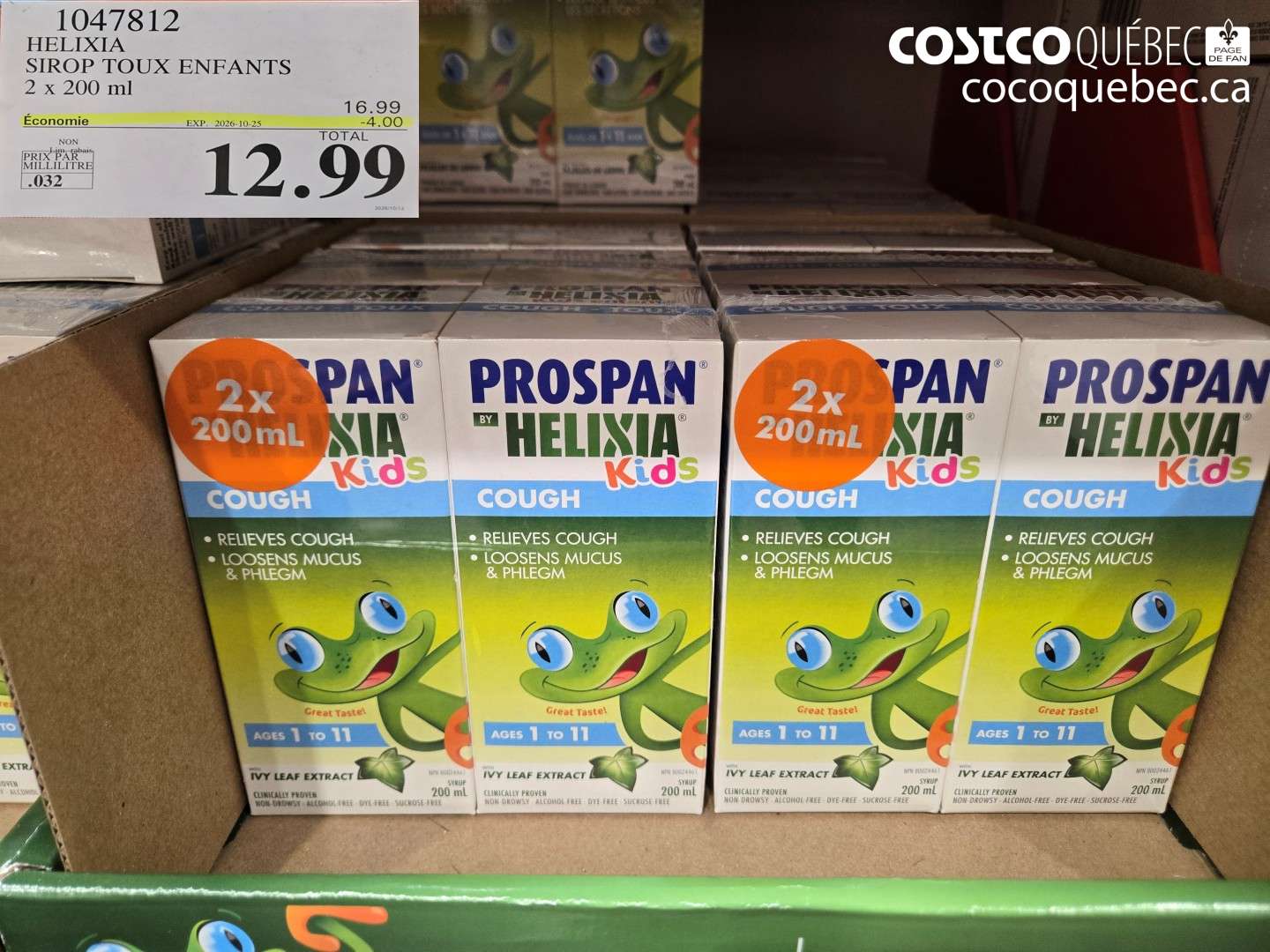 1047812 HELIXIA SIROP TOUX ENFANTS 2 X 200 ML ($4.00 INSTANT SAVINGS EXPIRES ON 2026-10-25) $12.99