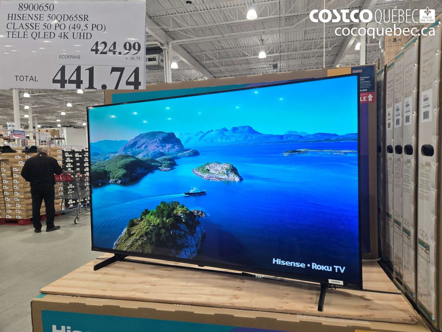 8900650 HISENSE 50QD65SR CLASSE 50 PO (49.5 PO) TÉLÉ QLED 4K UHD $441.74
